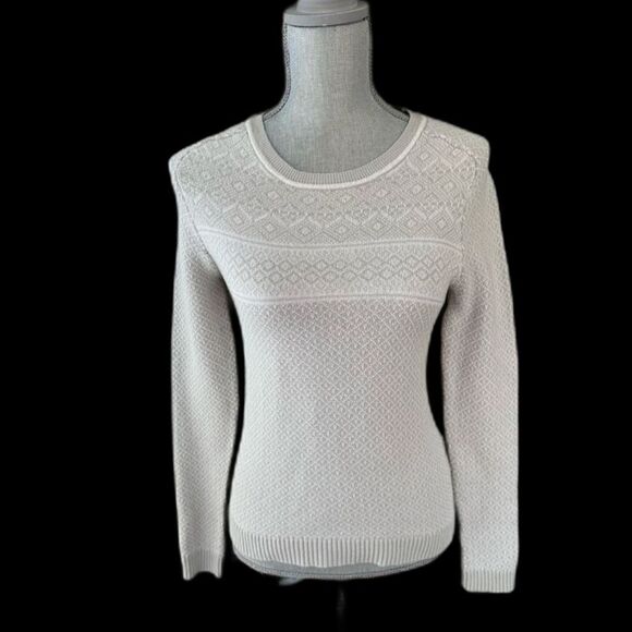 Gap Wool Blend White and Grey Knitted Sweater Knit Top size XS - Picture 1 of 6